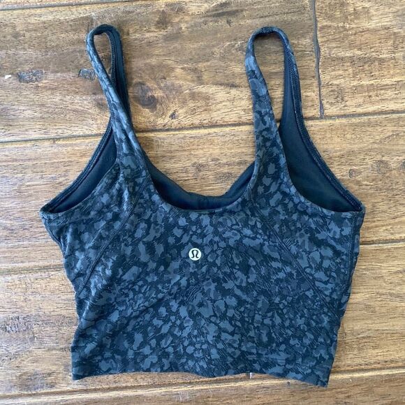Lululemon | Align Tank Wild Thing Camo Deep Coal Black Gray Size 6 - Picture 2 of 7